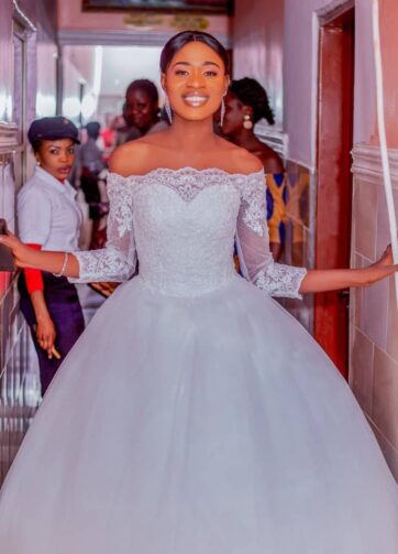 Boat Neck Full Ball Gown